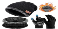 product of CRENTILA Woolen Winter Cap Beanie Hat with Neck Muffler
