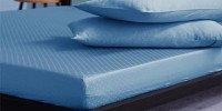 Buy Blue Dahlia Cotton 300TC Swiss Dot Fitted Bedsheet