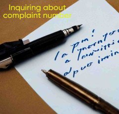 Write a letter to the Police Inspector regarding inquiring about complaint number