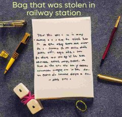Write a letter to the Police Inspector regarding bag that was stolen in railway station