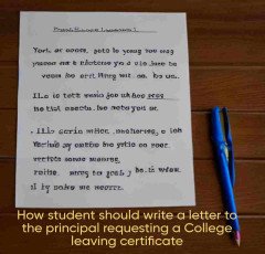 How student should write a letter to the principal requesting a College leaving certificate