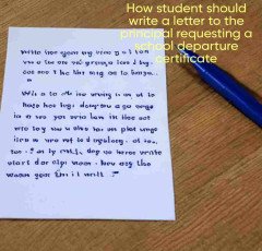 How student should write a letter to the principal requesting a school departure certificate