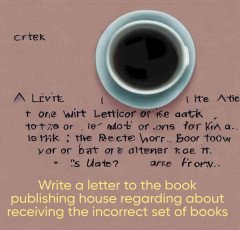 Write a letter to the book publishing house regarding about receiving the incorrect set of books