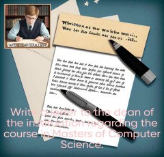 Write a letter to the dean of the institution regarding the course in Masters of Computer Science
