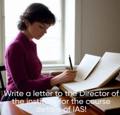 Write a letter to the Director of the institute for the course details of IAS